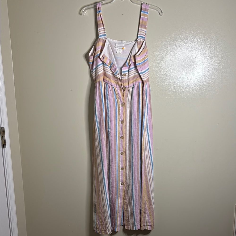 Striped Multicolor Button-Down Dress